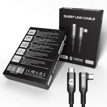 Ny 3 meter kabel fra VortexVR USB-C til USB-C Oculus Link Quest 3, Quest 2
