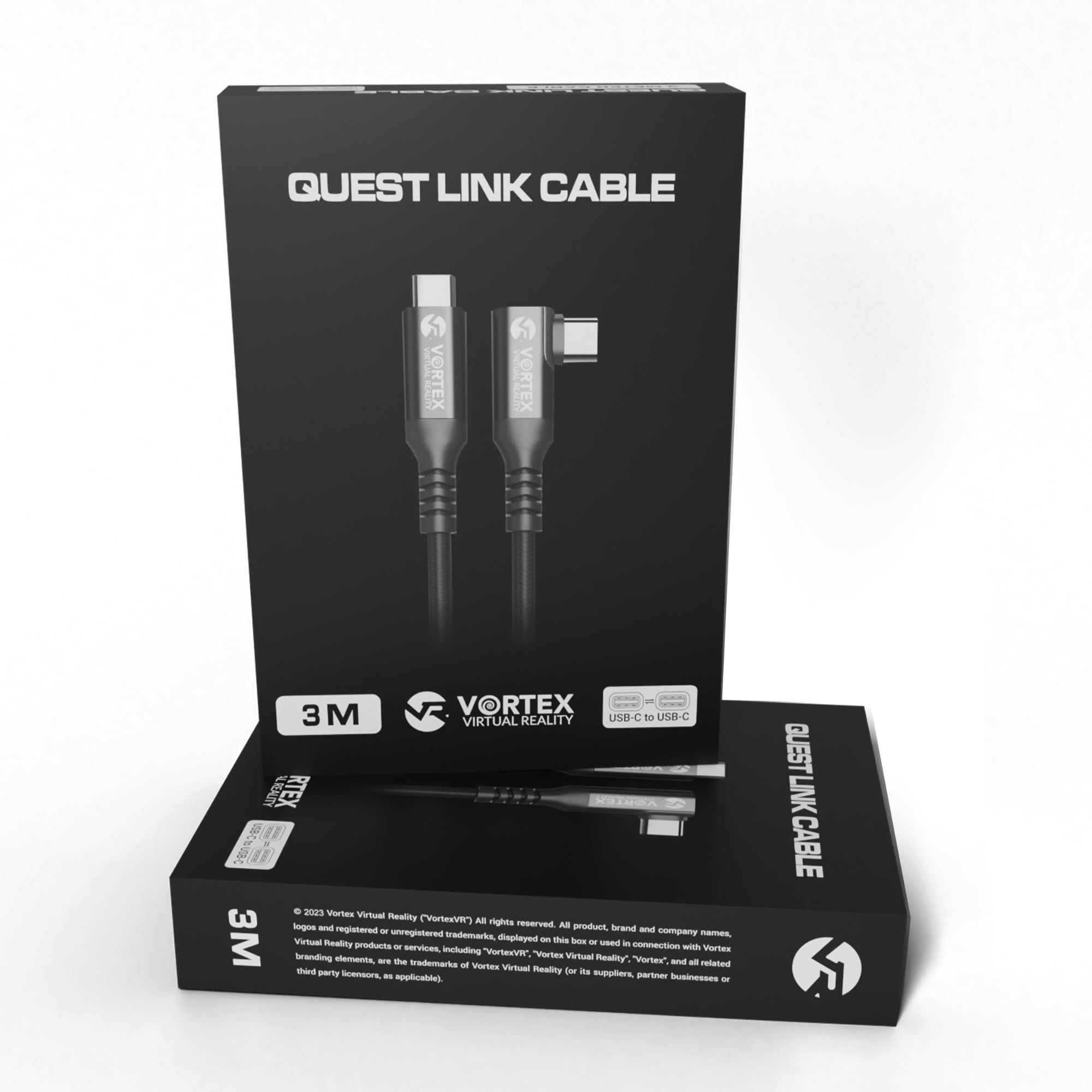 Oculus Link VortexVR Kabel 3 m + Festemiddel | USB-C | for Quest 3, Quest 2 | SteamVR | SideQuest