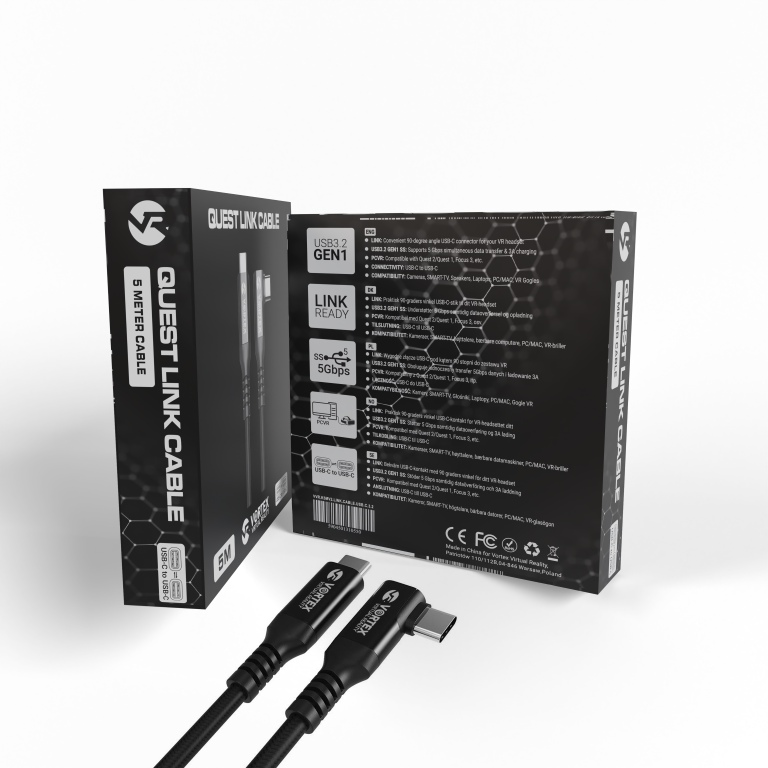 Ny 5m kabel fra VortexVR til Oculus Link | USB-C | Quest 3, Quest 2